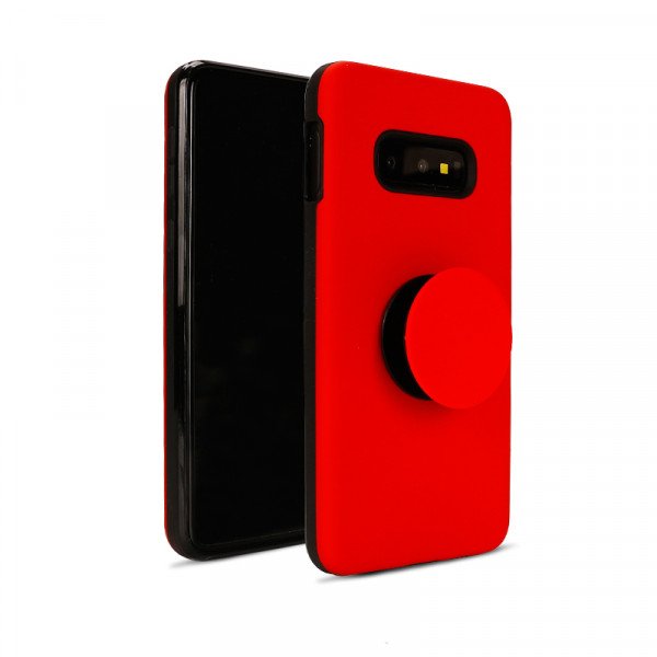 Wholesale Galaxy S10e Pop Up Grip Stand Hybrid Case (Red)